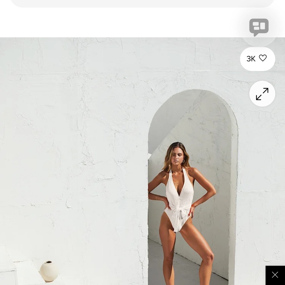 Lulu's White Halter Tie Front One-Piece Bodysuit - Picture 4 of 8